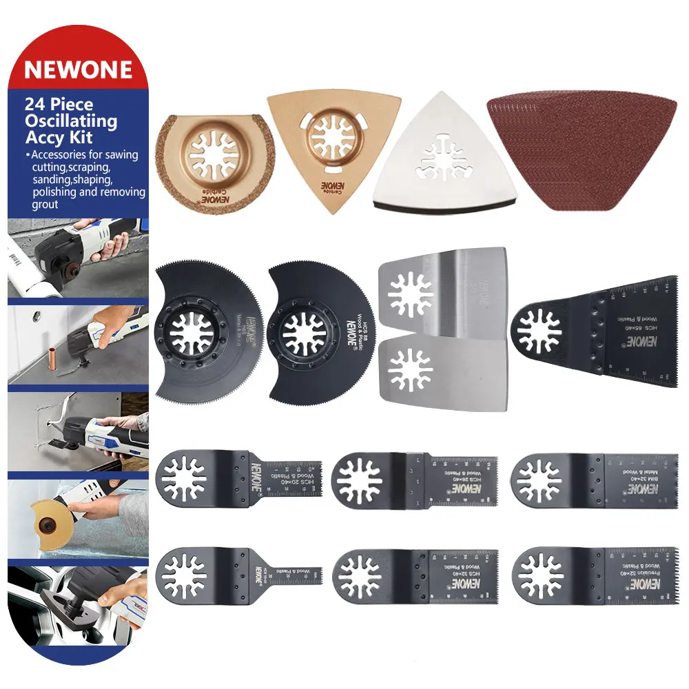 NEWONE C24 Oscillating Tool Saw Blades, Multi-function Multi-purpose tool, electric power tool saw blade, scraper, cutting
