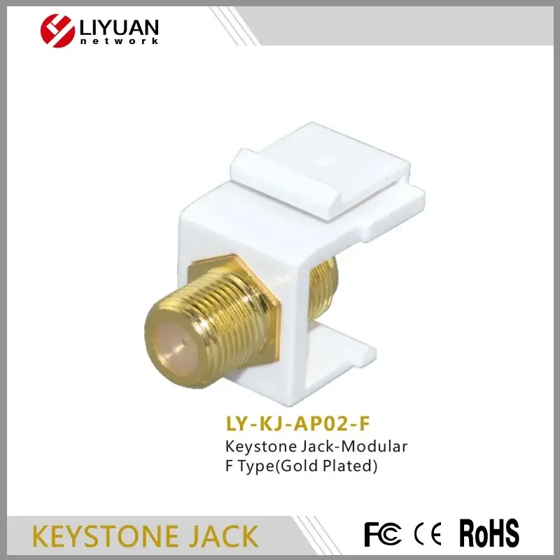 Keystone Jack-Keystone Jack-Modular F Type with Gold Plated