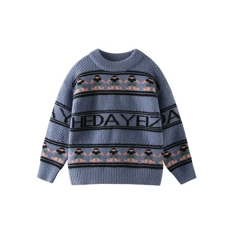 Winter Autumn 2 3 4 5 6 Years Old Chunky Knit Cardigan Toddler Boy Clothes Tops Neutral Kids Sweatshirt Oversized Baby Sweaters