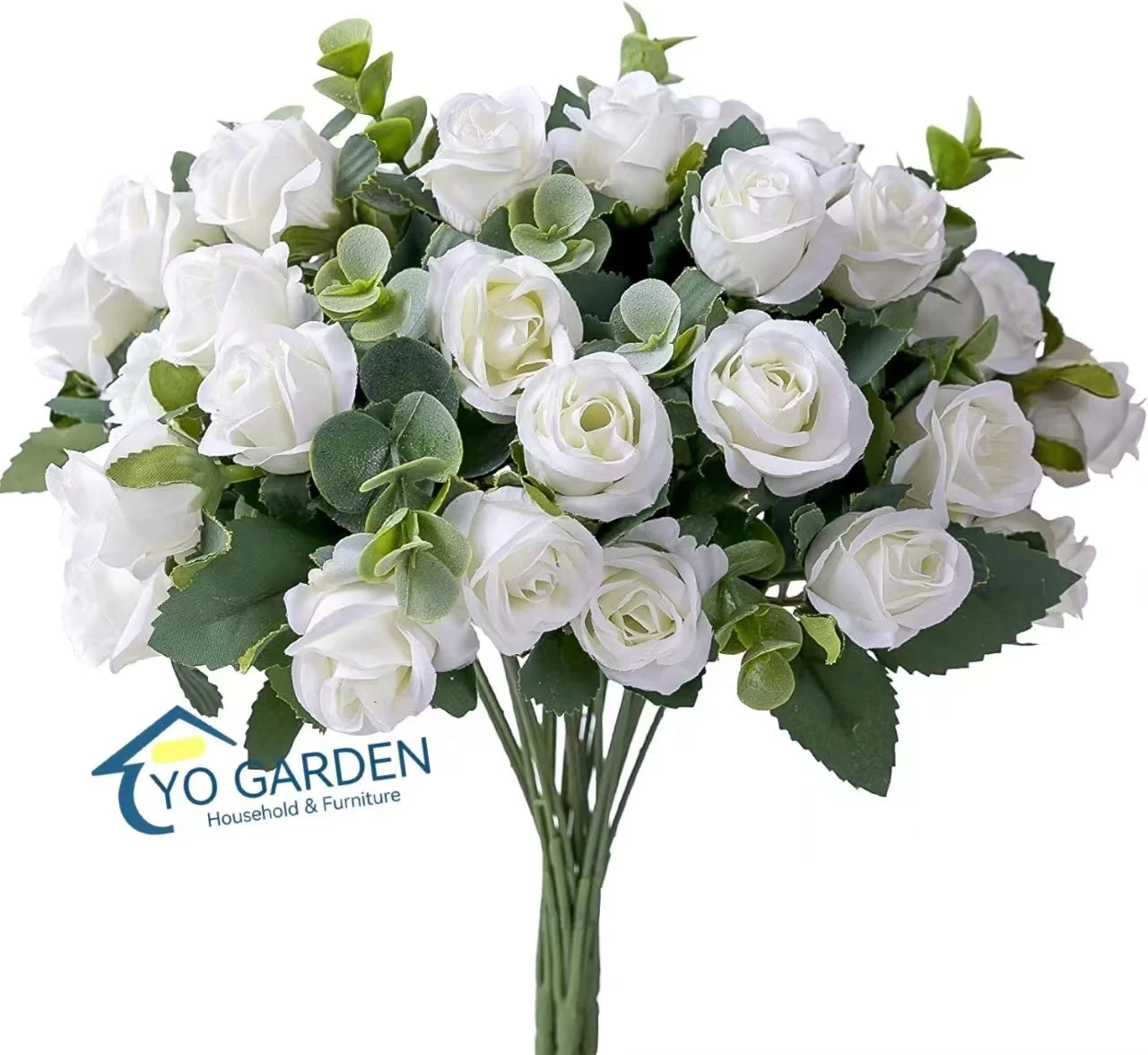 New Arrival Real Touch Artificial Silk 11 Heads Flower Simulation White Rose For Events Home Wedding Decoration