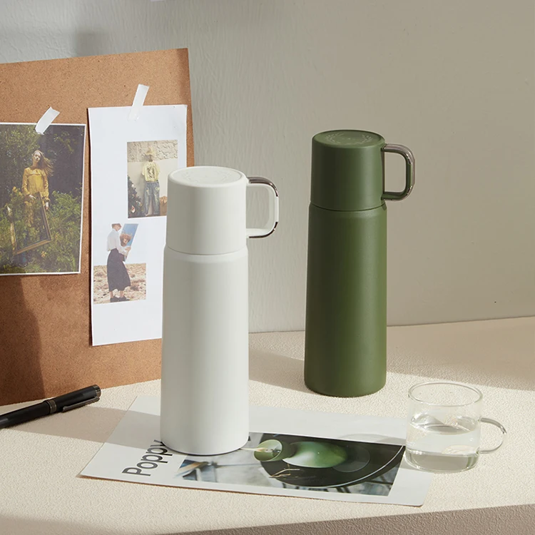 Double Wall Mug Wholesale Custom 560ml Thermo Coffee Cup With Handle Portable For Office Thermos Flask Vacuum Flask