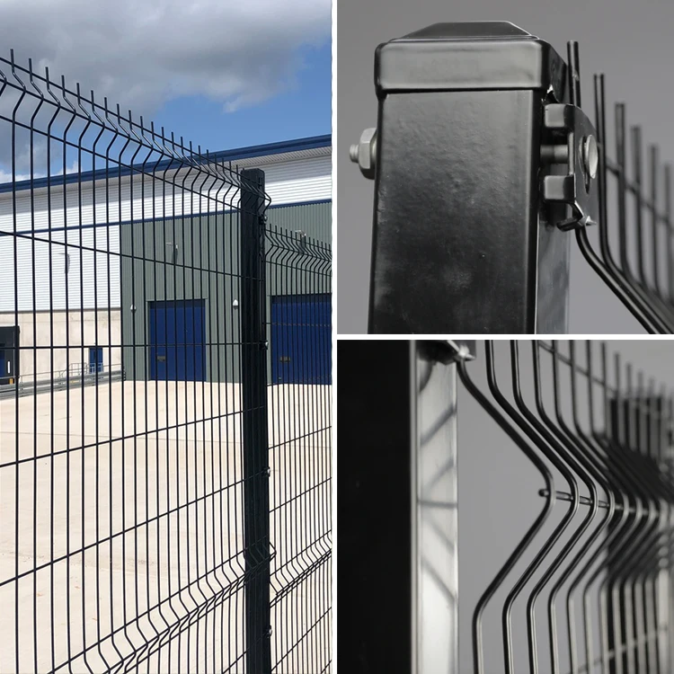3D Curvy Galvanized Welded Wire Mesh Fence Triangle Mesh 3D Fence Panel