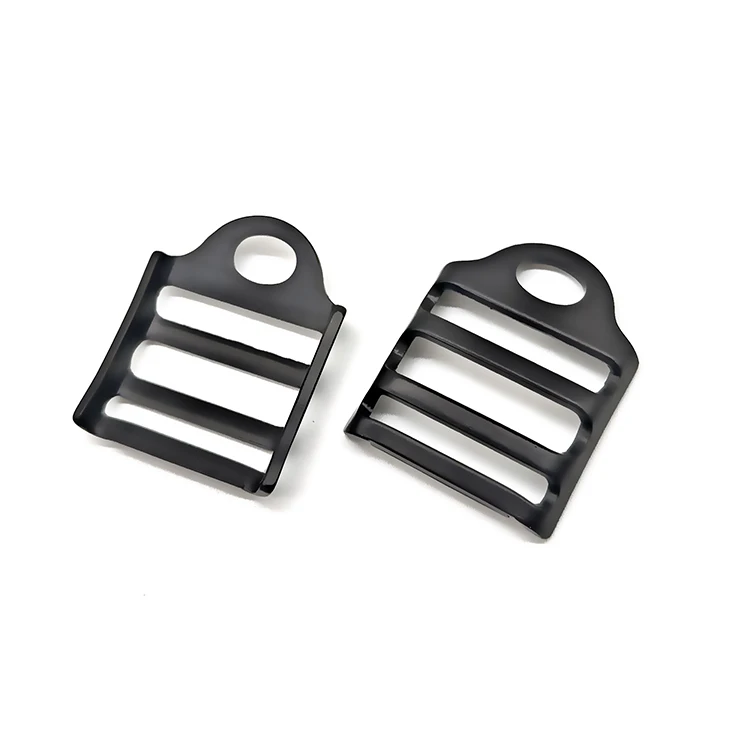 Custom Logo High Quality Alloy Metal Black Adjustable Bag Straps Buckle Fashion Tri-Glide Handbag Webbing Strap Ladder Buckle