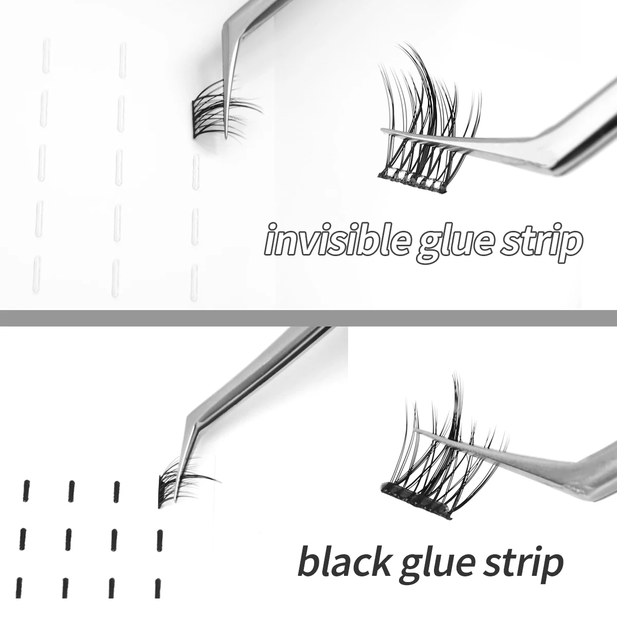 Glue-free Single Promade Lash Extension Thin Base Cluster False Eyelash with Packaging with Logo