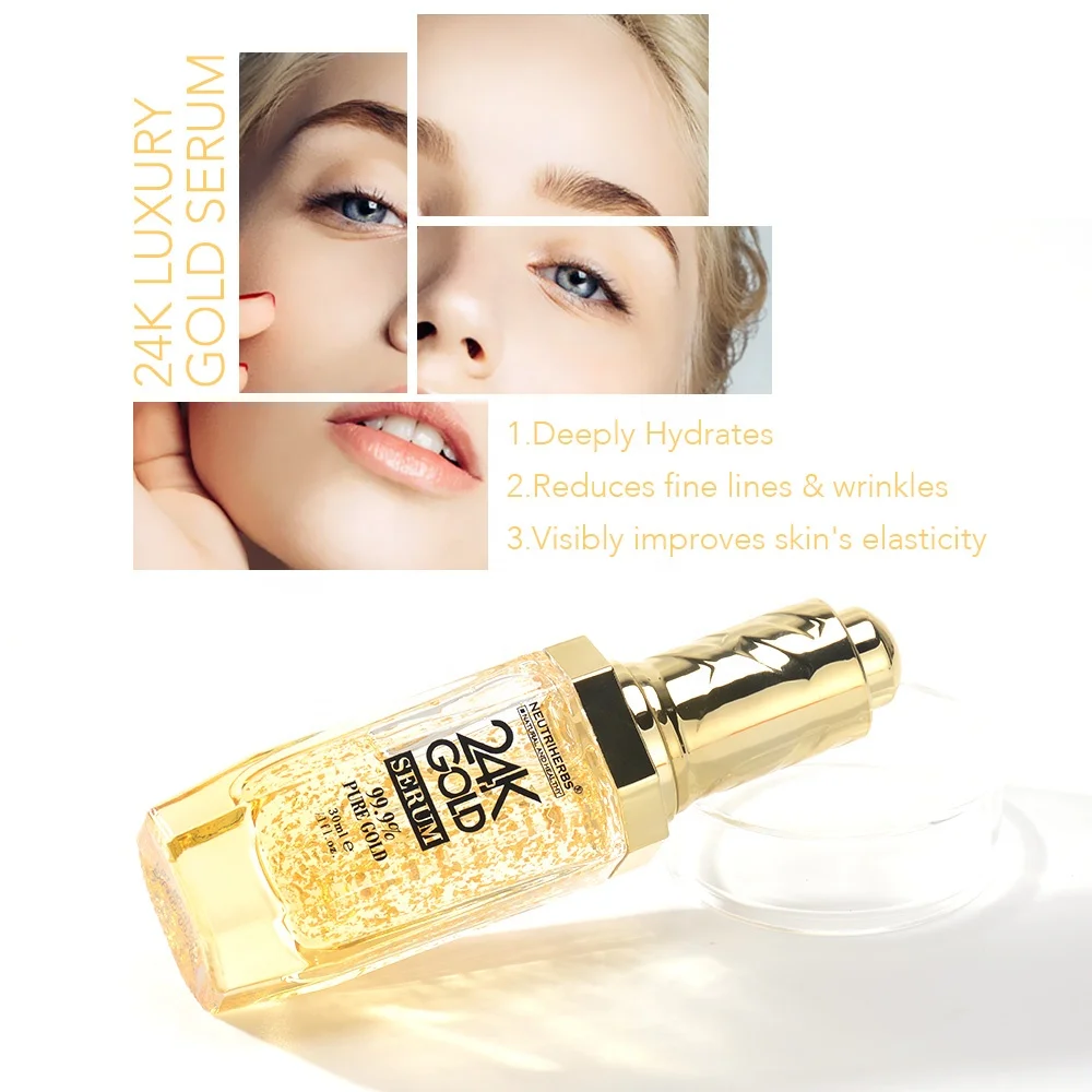 Korean Repair Pure Facial Radiance Beauty Glowing Active Nano Rose Foil 24K Gold Facial Serum