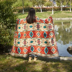 2023 Новое поступление, 100% хлопчатобумажные богемные коврики для пикника, тканые гобелены, одеяло для кемпинга на открытом воздухе