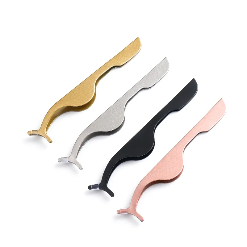 Diamond Stainless Steel Eyelash Tweezers Grip Eyelashes Applicator High Quality Volume Lashes Tweezers