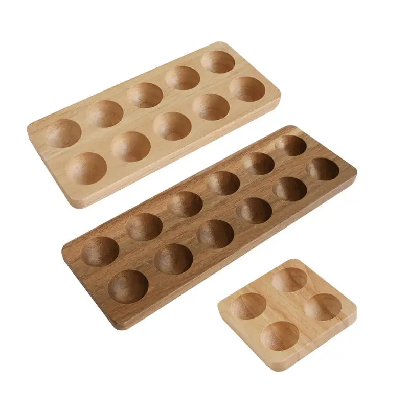 Customization acacia wood oak wood egg tray egg platter deviled egg holder