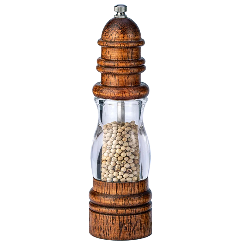 Solid Wood Black Pepper and Steak Barbecue Salt Spreader Western Food Seasoning Grinding Bottle with Vegetable Appearance