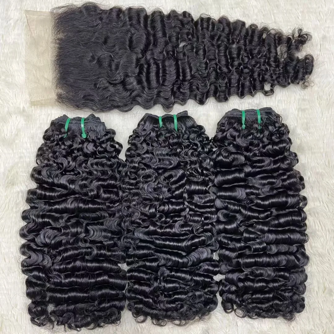FH Hair Vendors Burmese 4x4 5x5 13x4 Lace Closure Frontal Raw Burmese Curly Kinky Hair Extensions Dyed Hair Bundles