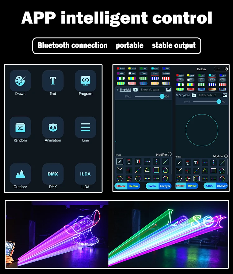 app control IP56 waterproof Outdoor 15w text logo animation colorful RGB Stage concert Show Dj Disco Laser projector