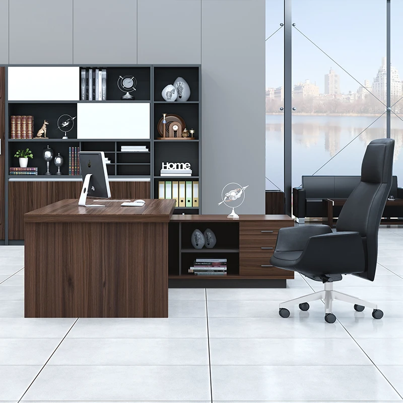 Chuangyue Modern large L-shaped boss desk medium density fiber wood is suitable for school offices