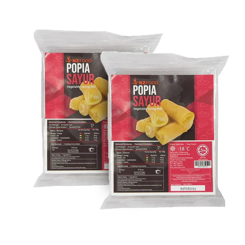 Factory Price Best Seller Malaysia NZ Vegetable Spring Roll with Using Oil Frying and Very Easy To Prepare