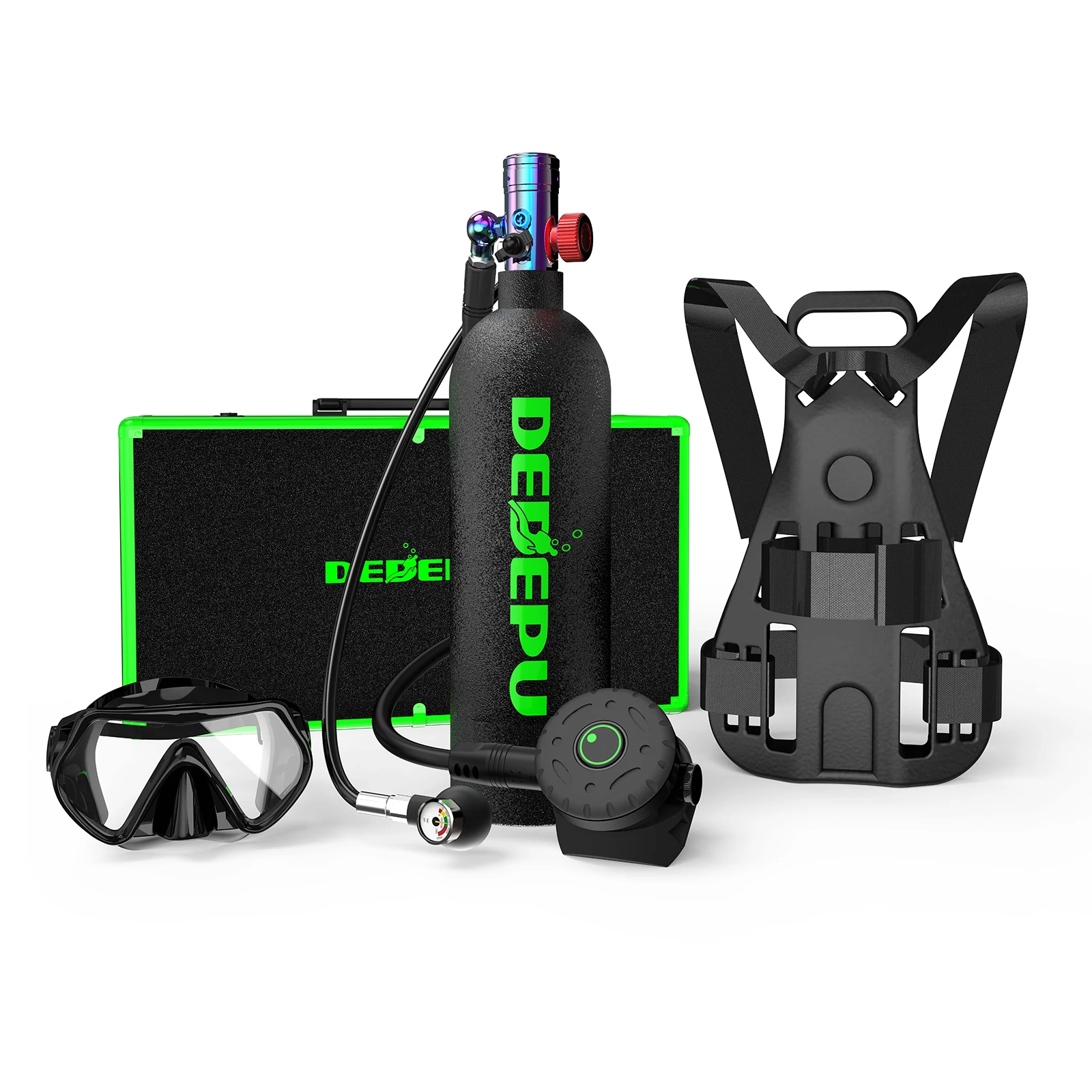 Dedepu 2.3L Full Diving Equipment BCD Scuba Diving Air Tank with High Pressure Oxygen Suits and Accessories