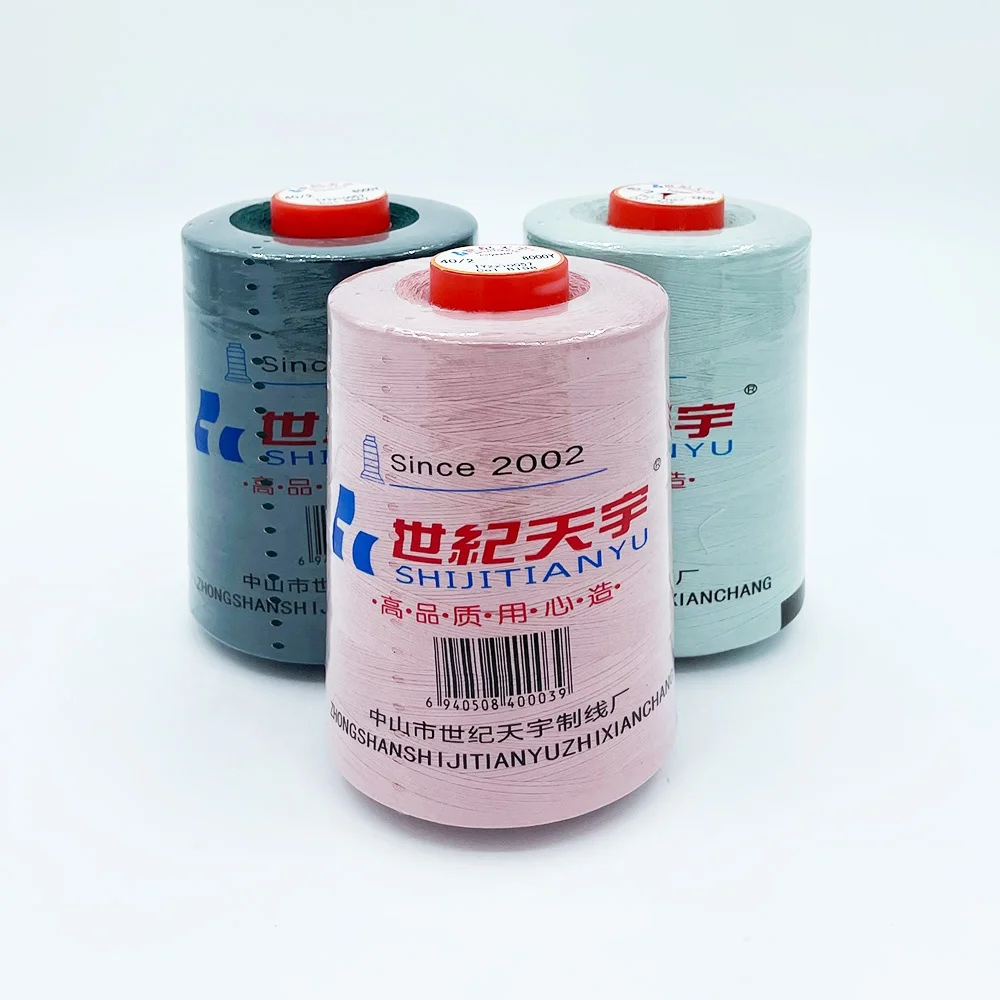 Wholesale good quality 5000 yards 402 40/2 spun polyester manufacturers industrial sewing thread