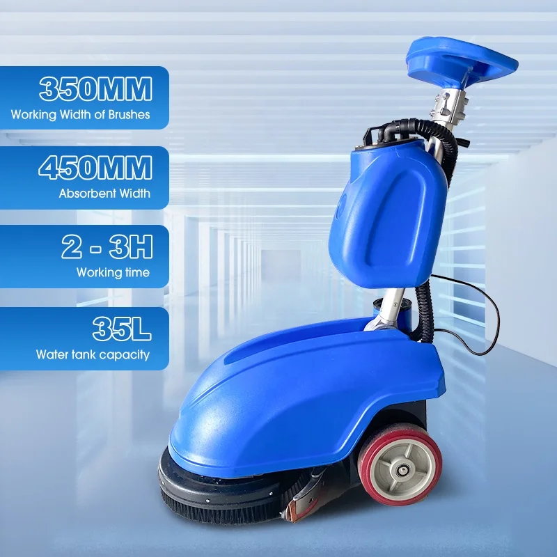 SC350 3 in 1 mini household wireless battery operated floor washer scrubber grinding dryer machine for marble tile wood floor