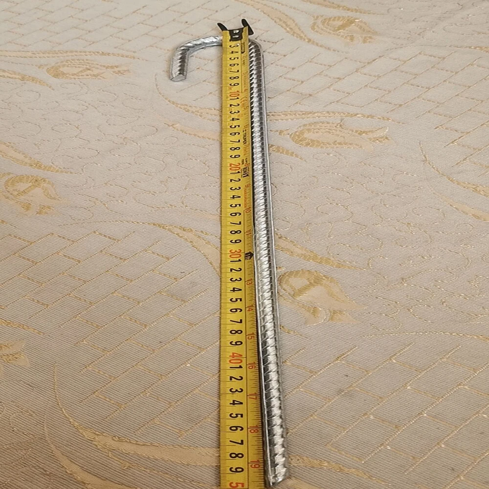 20 inch height Galvanized Steel J Hook Anchor Ground Stakes rebar stake peg For Dog Kennels