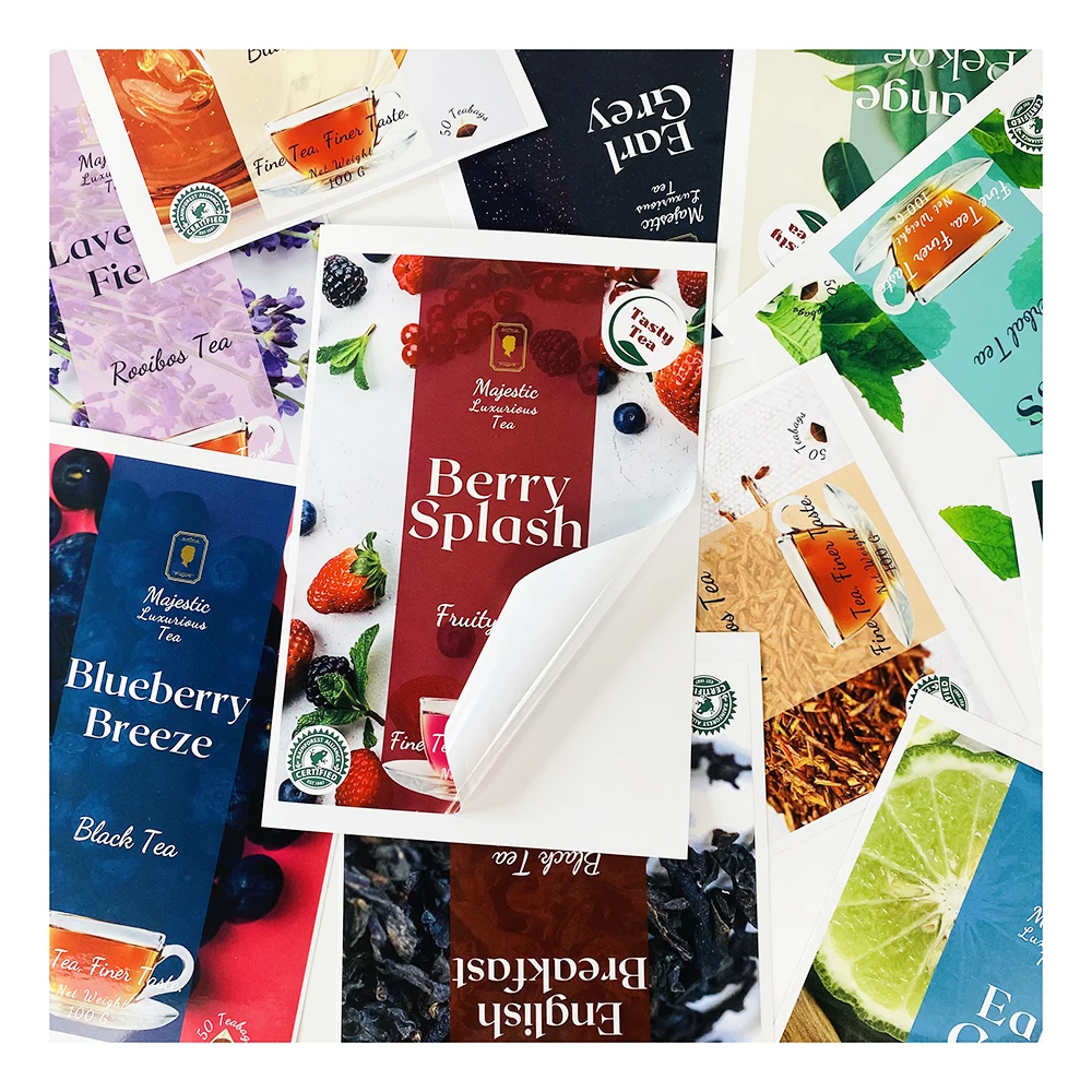 Good quality 100pcs MOQ Customized Beverage Sticker Fruit Juice Label Etichette Self Adhesive Bottle Labels