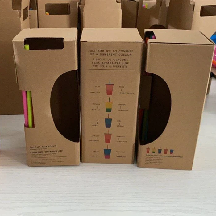 
Hot sale new design fashion popular creative Eco-Friendly custom 700ml plastic cold water color change cup with straw and lid 