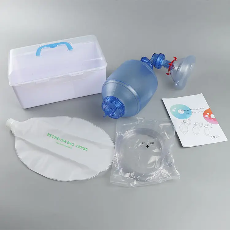 Medical Resuscitator Kit Portable Simple Manual Resuscitator Ambu Bag Factory Supplier with Carton