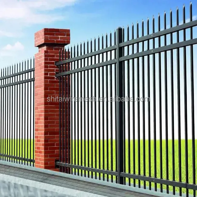 Wholesale wrought iron fence panel and gate garden/outdoor decorative black pvc fencing panels and post