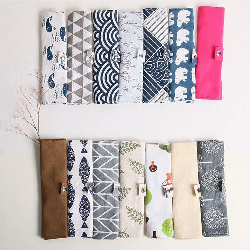 Tableware cloth bag Color roll cloth bag, cutlery set bag for travel and  climbing