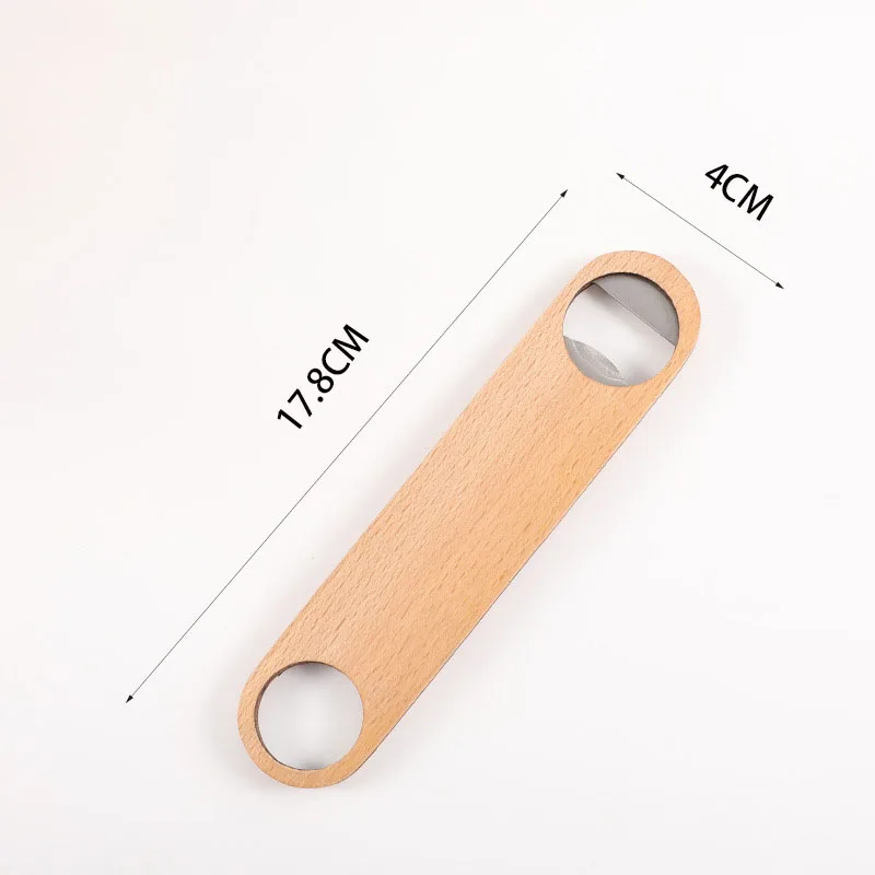 Wholesale custom logo blank wood handle wooden beer bottle opener openers