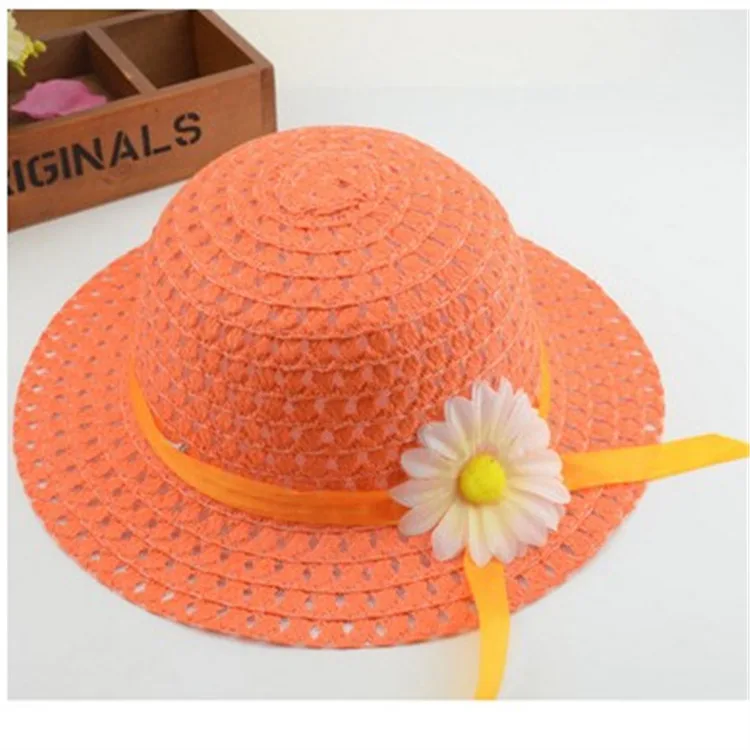 Wholesale straw hat with bag summer paper sunhat for kids