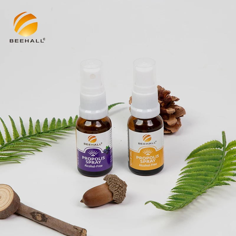 BEEHALL Private Label Non Alcohol Propolis Mouth Spray with Blueberry Flavor