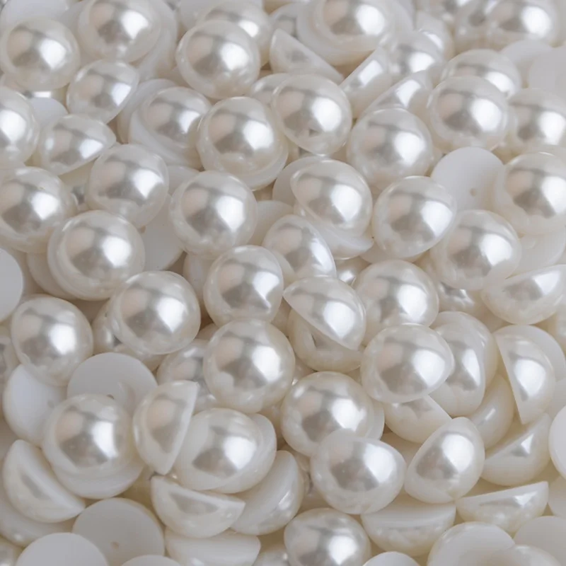 Lan Guang Wholesale 1.5-25mm ABS Plastic Flatback Pearls in Bulk Plastic Half Round Loose Pearl For Decoration Nail Art
