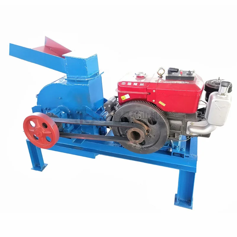 Diesel Engine Hammer Mill Crusher Brick Concrete Block Hammer Sander Small Cobble Granite Sand Making Machine