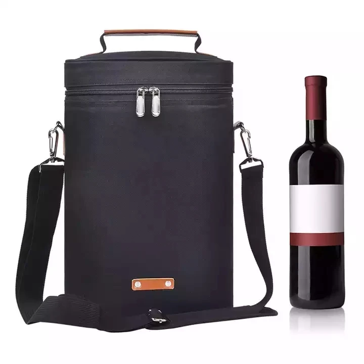 Waterproof 2 Bottle Insulated Wine Cooler Bag Picnic Wine Carry Tote Bag Can be Customize
