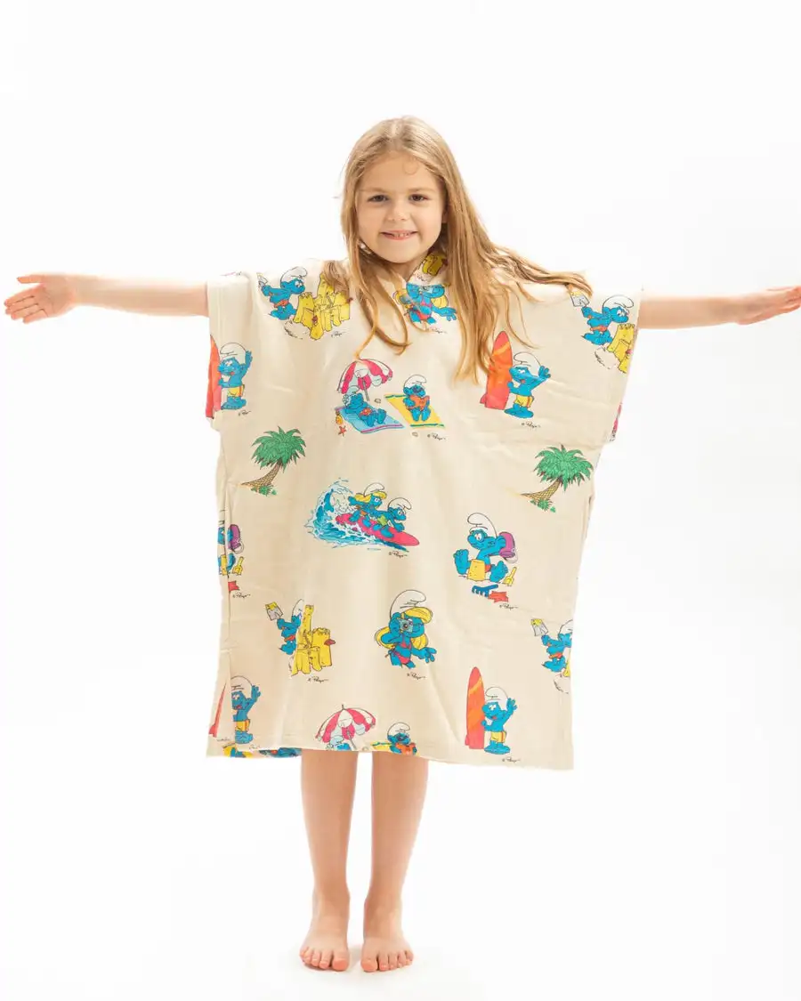Cartoon Custom Kids Hooded Beach Towels Poncho Microfiber Beach Towel for Children
