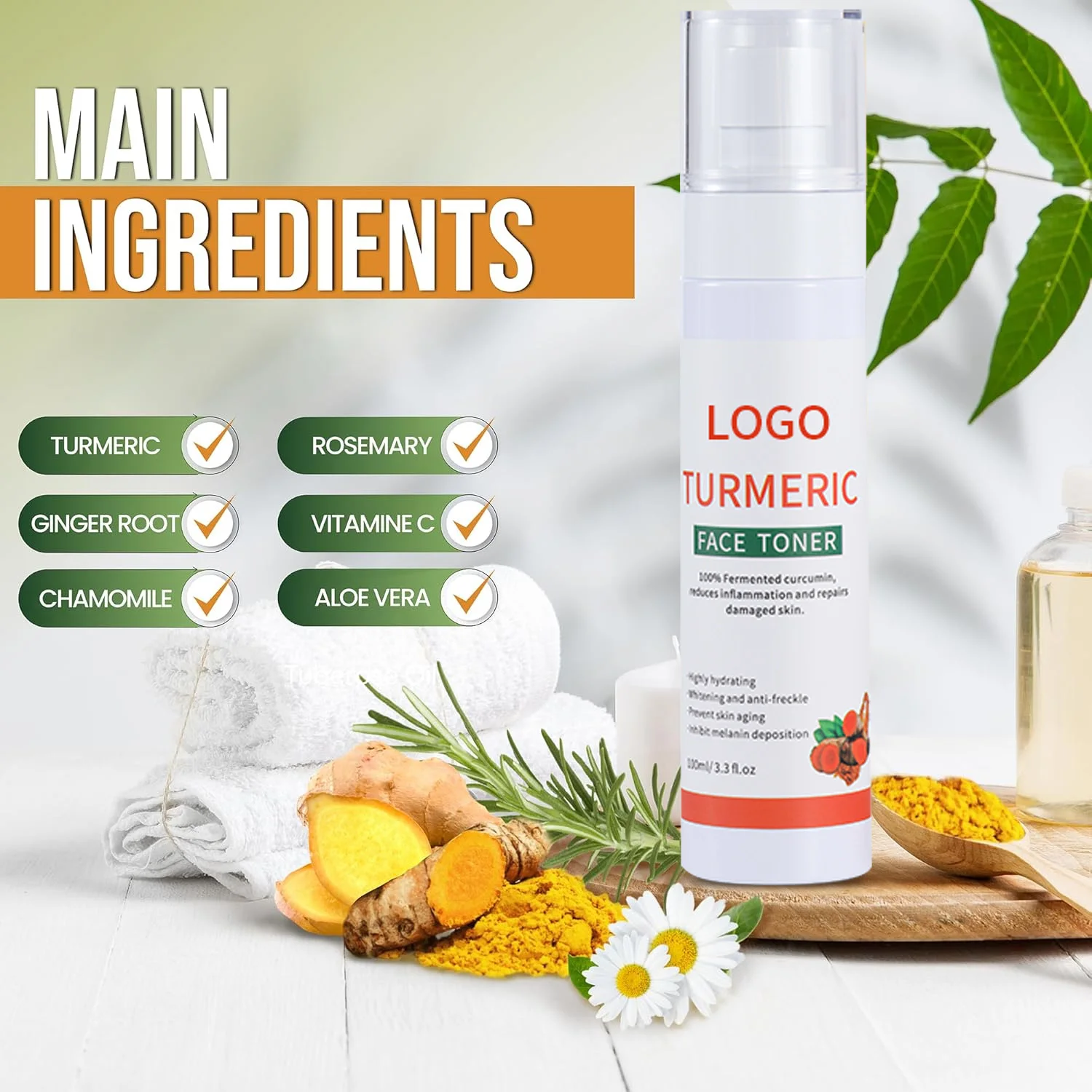 Brightening Toner Anti Acne Skin Firming And Tightening Products Turmeric Toner Face