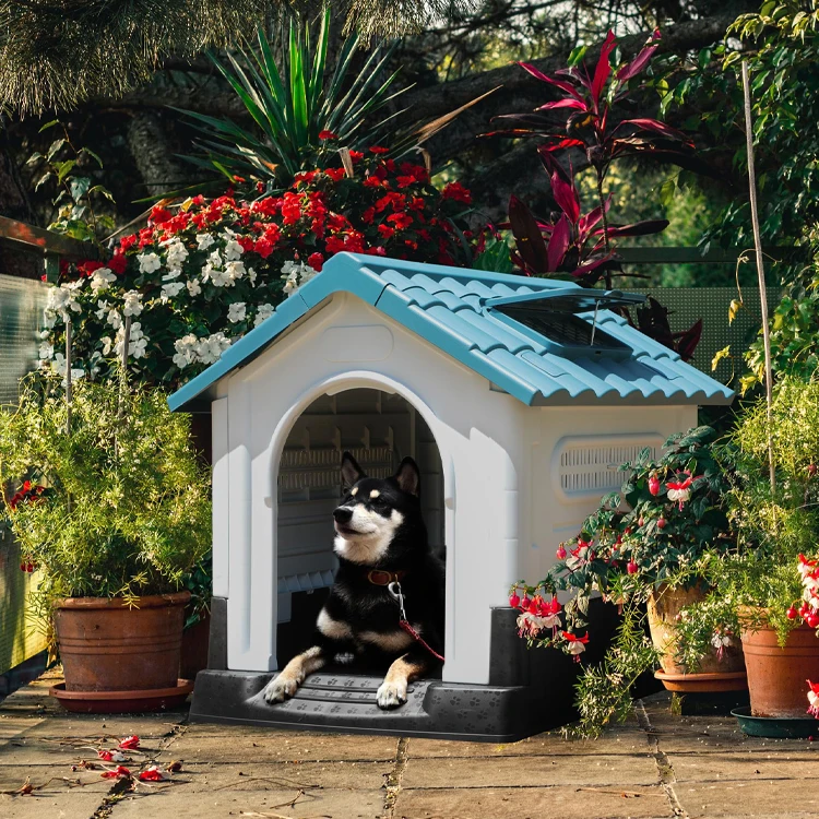 Outdoor Garden Patio Backyard Waterproof Portable Large Plastic Pet Dog Kennels House Jaula Para Perros with Skylight