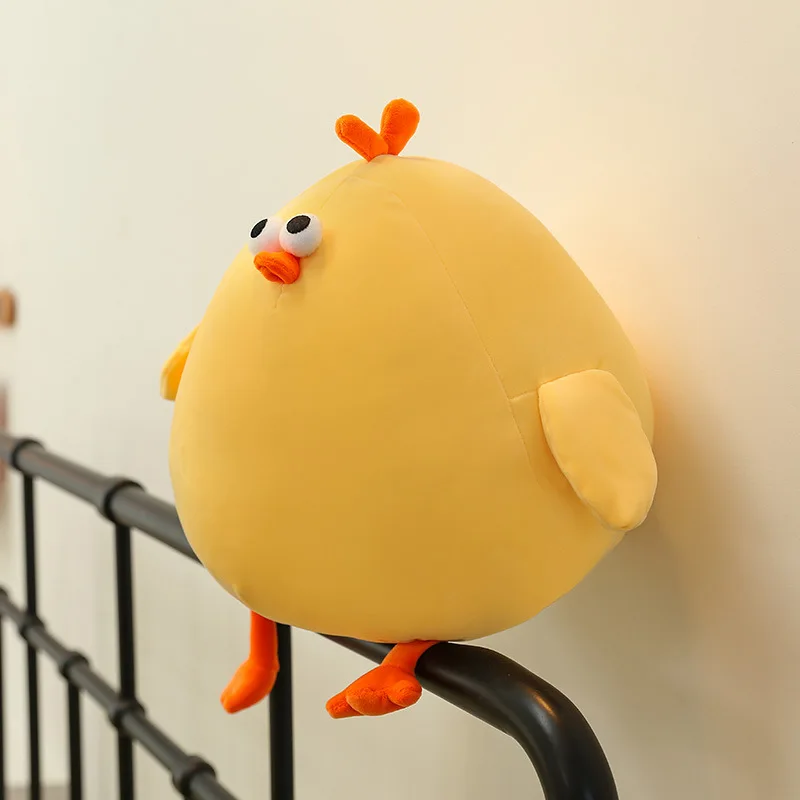 Soft Yellow Fat Chick Stuffed Toys Sofa Decoration Plush Pillow Stress Relief Dolls