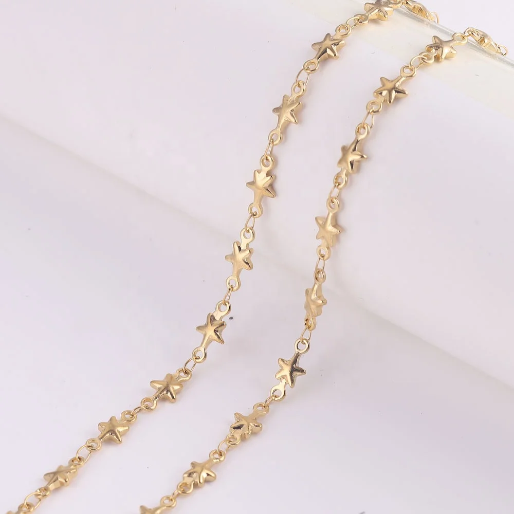 waterproof silver Stainless Steel heart cross leaf dolphin star shape chain for chain jewelry set making