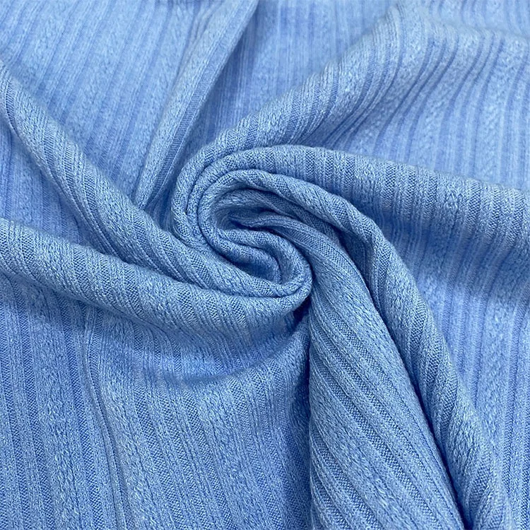 Best Stretch Rayon Comfortable Hand-feel Fabric 280gsm 34%rayon 63%polyester 3%spandex rib knitted fabric For Garments