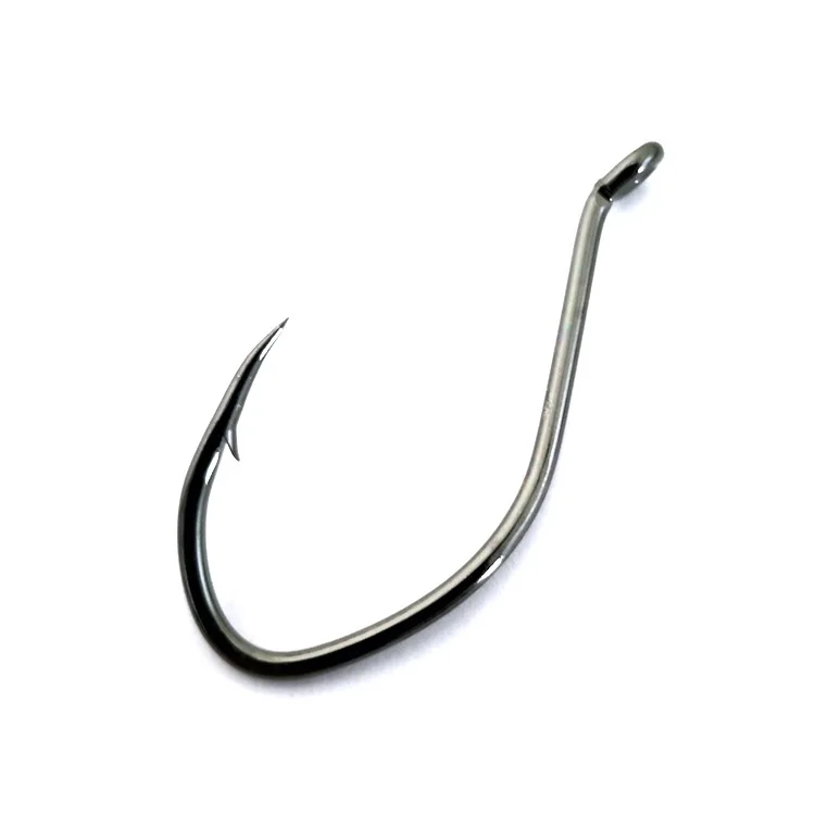TOPIND 100pcs/bag 8083 High Carbon Steel Fishing Hooks Offset Catfish Hook With Black