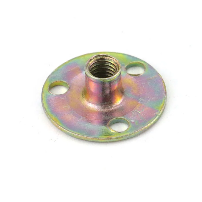 Furniture Hardware Accessories Brad Hole Tee Nut Round Base Iron Zinc Plating Lock Nut Fastener