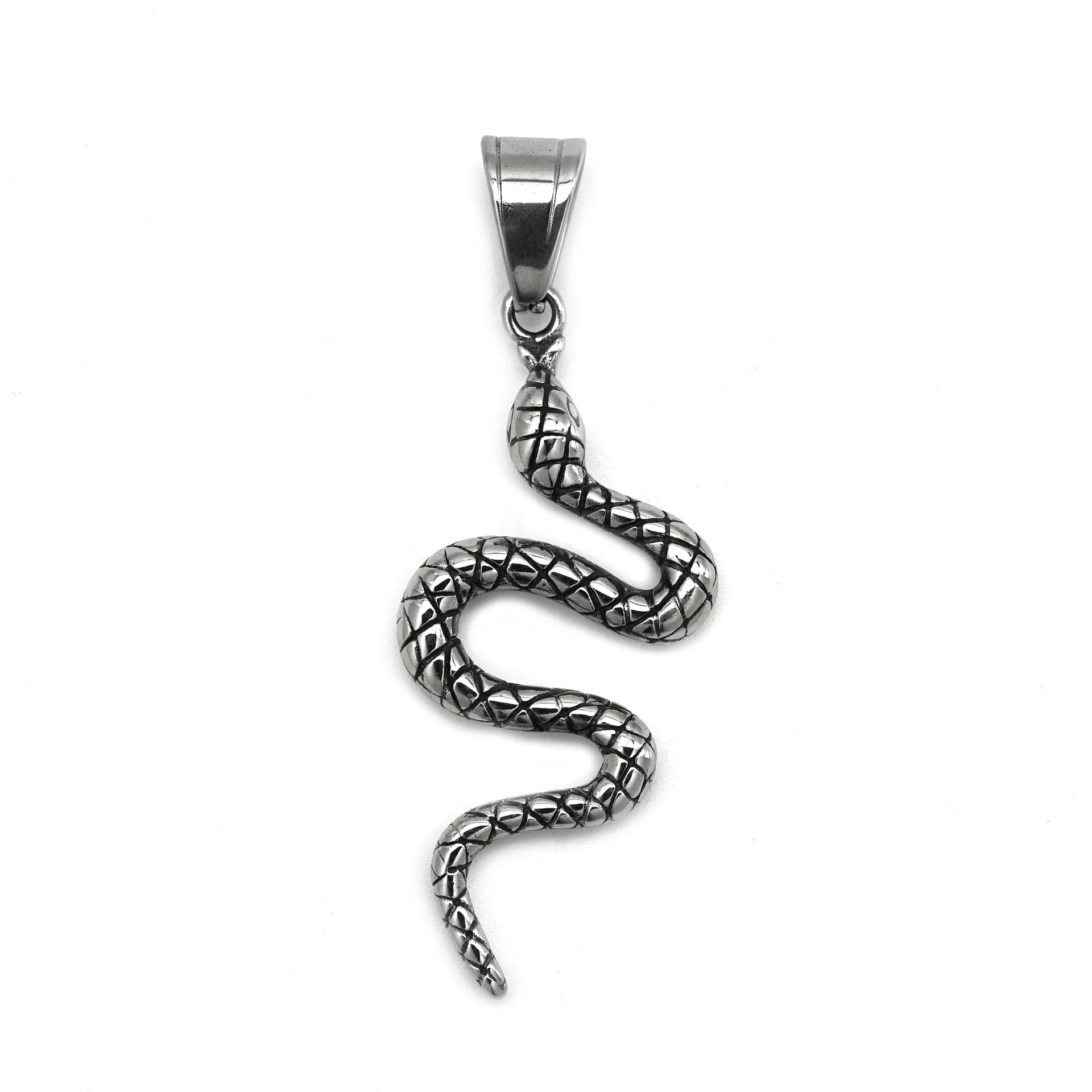Wholesale Stainless Steel Snake Pendant Wild Animal Pendants Fashion Necklace