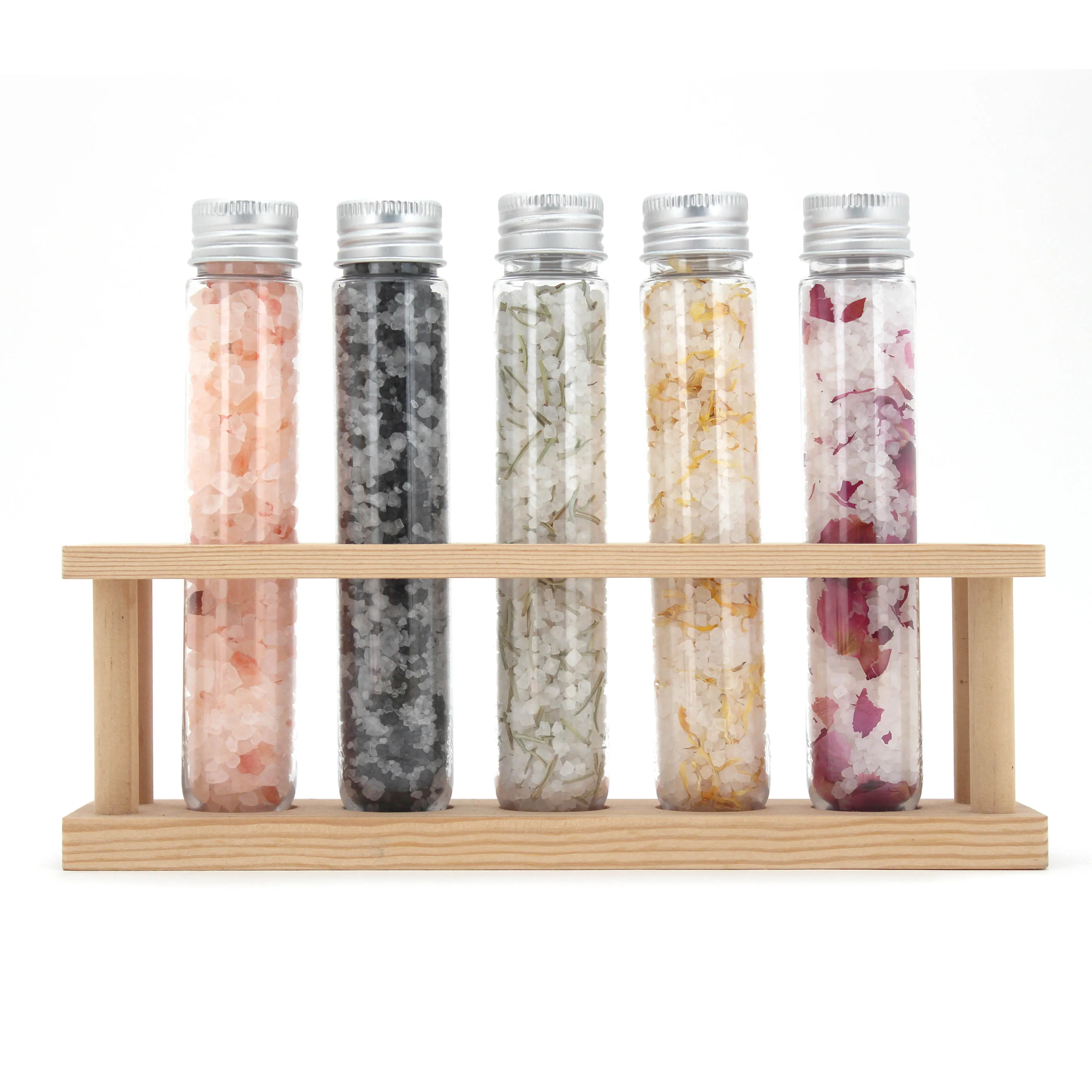 OEM Private Label Wholesale Aromatherapy  Floral Scented  botanical infused Bath Spa  Soak Salt Crystals plastic tube bath salt