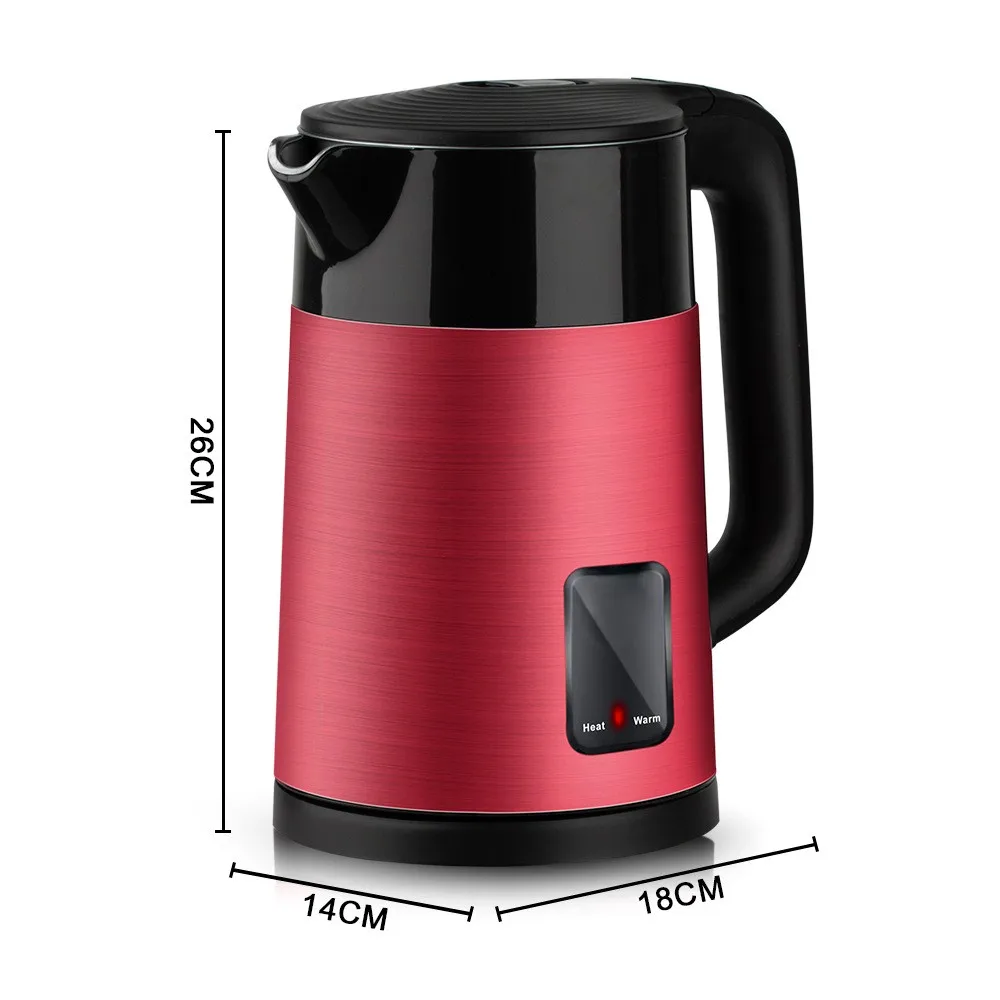 2024 New design high quality double Layer Seamless Body Electric Kettle 1.8L stainless steel electric kettles