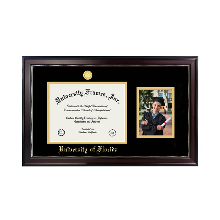Brown Graduation Certificate Frames PS Degree Frames for Diploma&Graduation Photo Picture with University Medal Seal