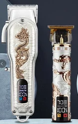 HIENA Hair Clippers for Men T-Blade Trimmer Set Men Professional Cordless Barber Hair Clippers Set with LED Display