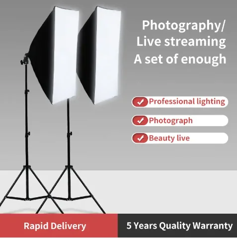 Professional Camera Photo Accessories Photography Studio Softbox With Four Lamps Design Plus 1.9m Tripod