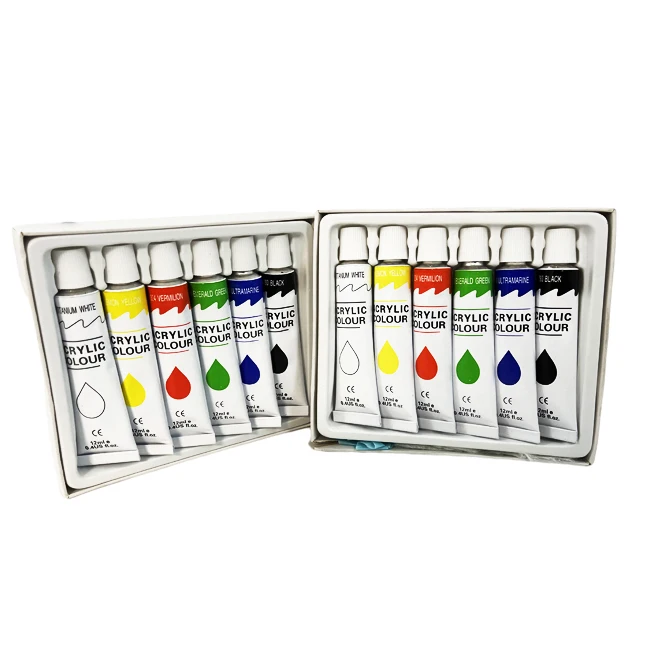 24 colors artists painting supplies acrylic paint set for canvas