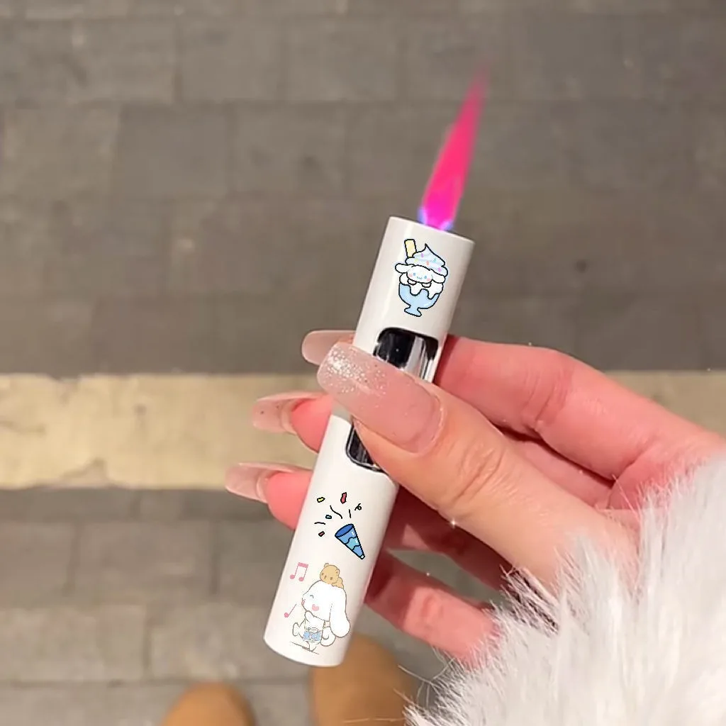 Wholesale High Quality Brand logo Printing Custom Lighter Round Cigarette Lighter Cute Cigar Butane Gas Lighter