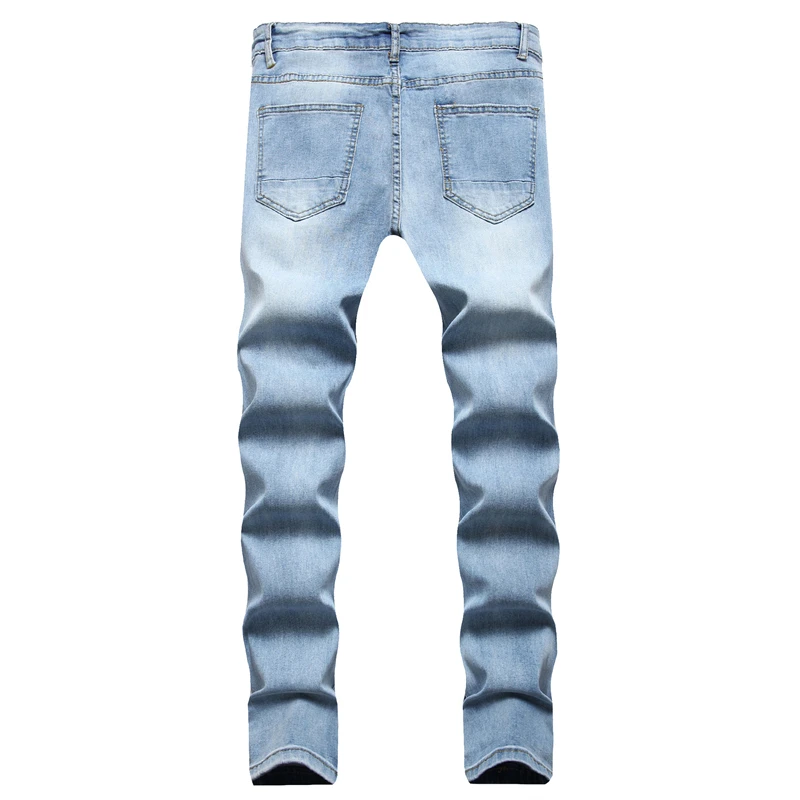 Gingtto Wholesale Custom Hemp Men Straight Denim Jeans Ripped Plus Size 2021 Clothing Mens Jeans Pant Streetwear