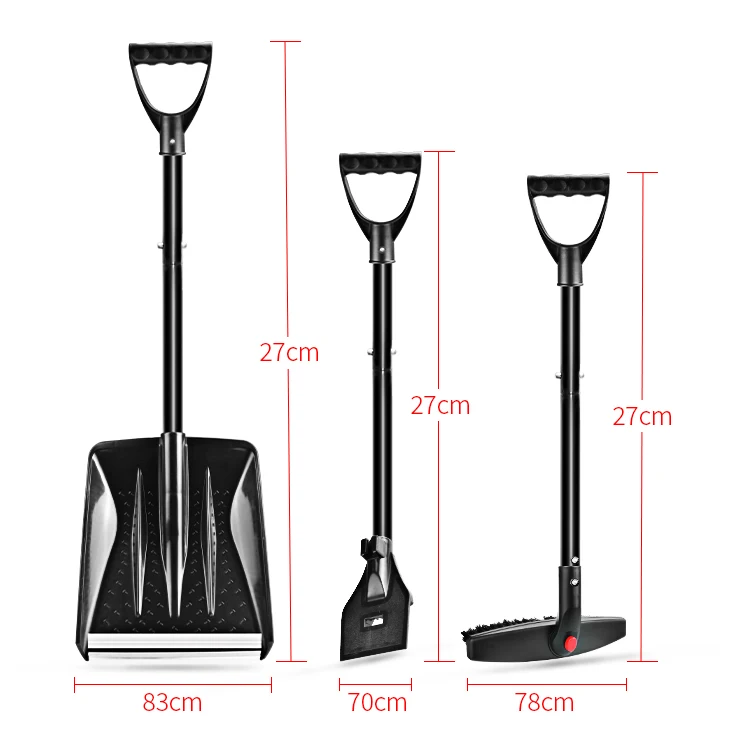 Ideal Heavy-duty Snow Shovels Ice Scraper Brush Set, 3-in-1 Tool for Snow Removal and Driveway Clearing